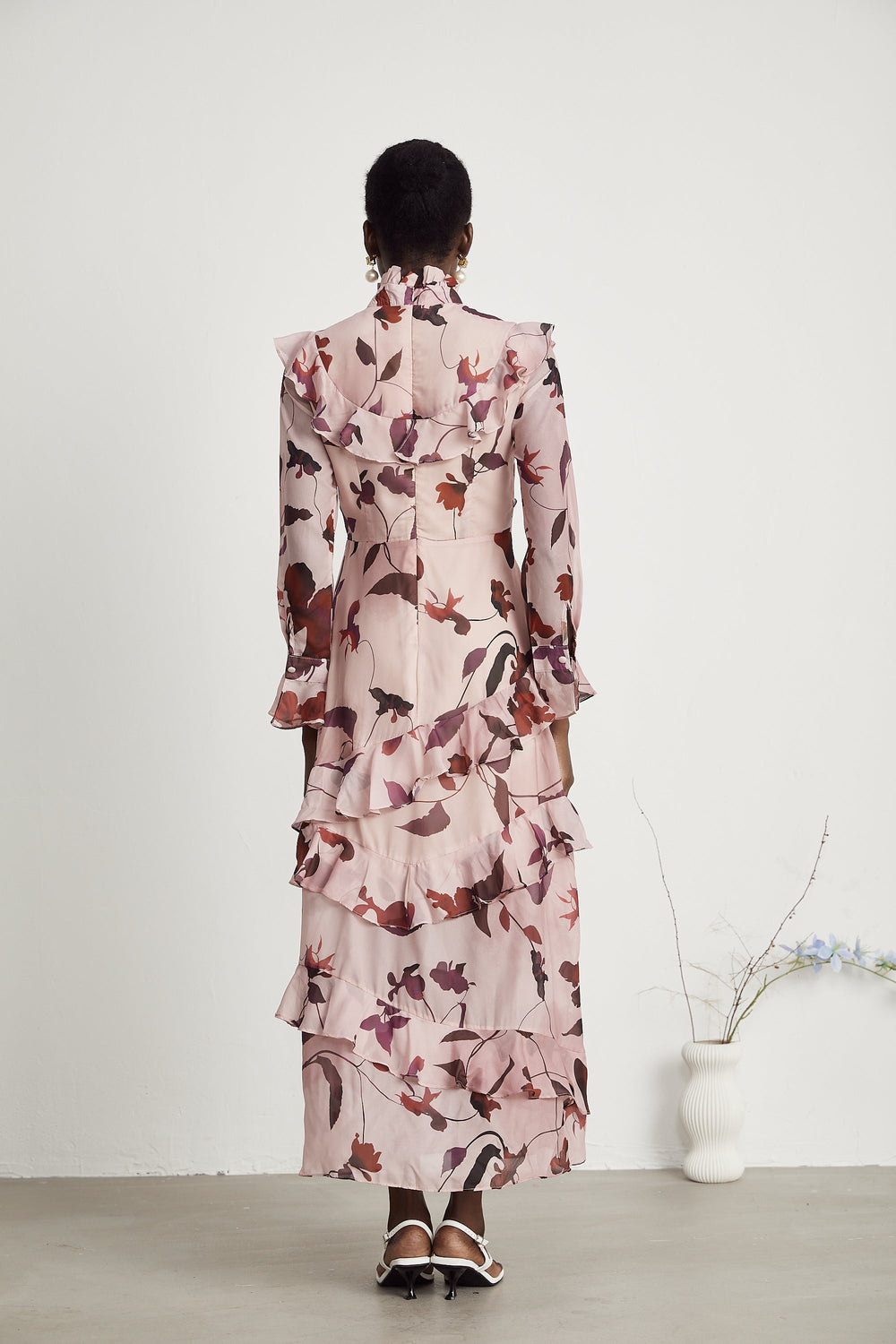 Levoire | Impression Graphique Robe Maxi À Volants