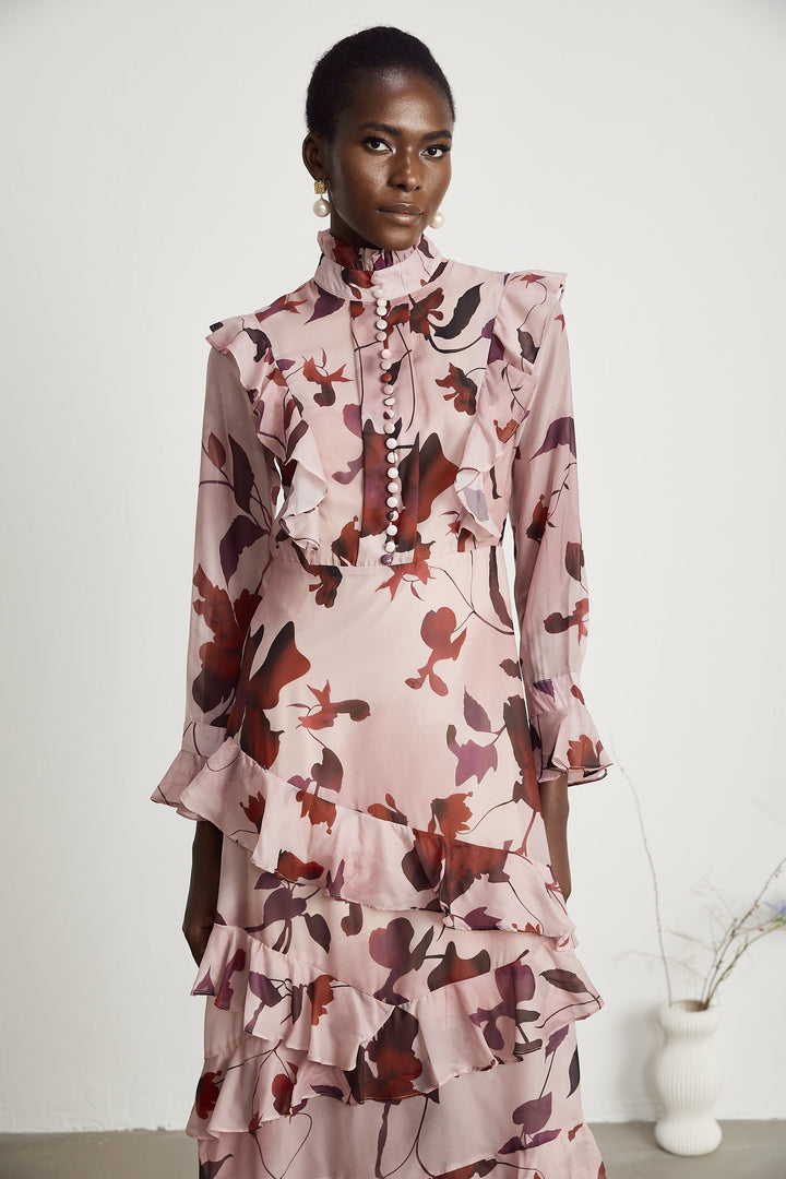 Levoire | Impression Graphique Robe Maxi À Volants