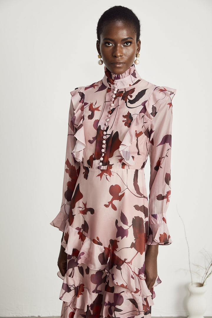 Levoire | Impression Graphique Robe Maxi À Volants
