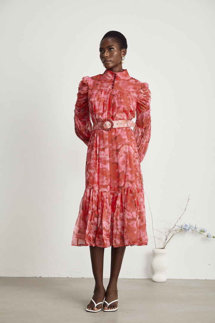 Levoire | Robe Midi Plissée Ornée De Papillon