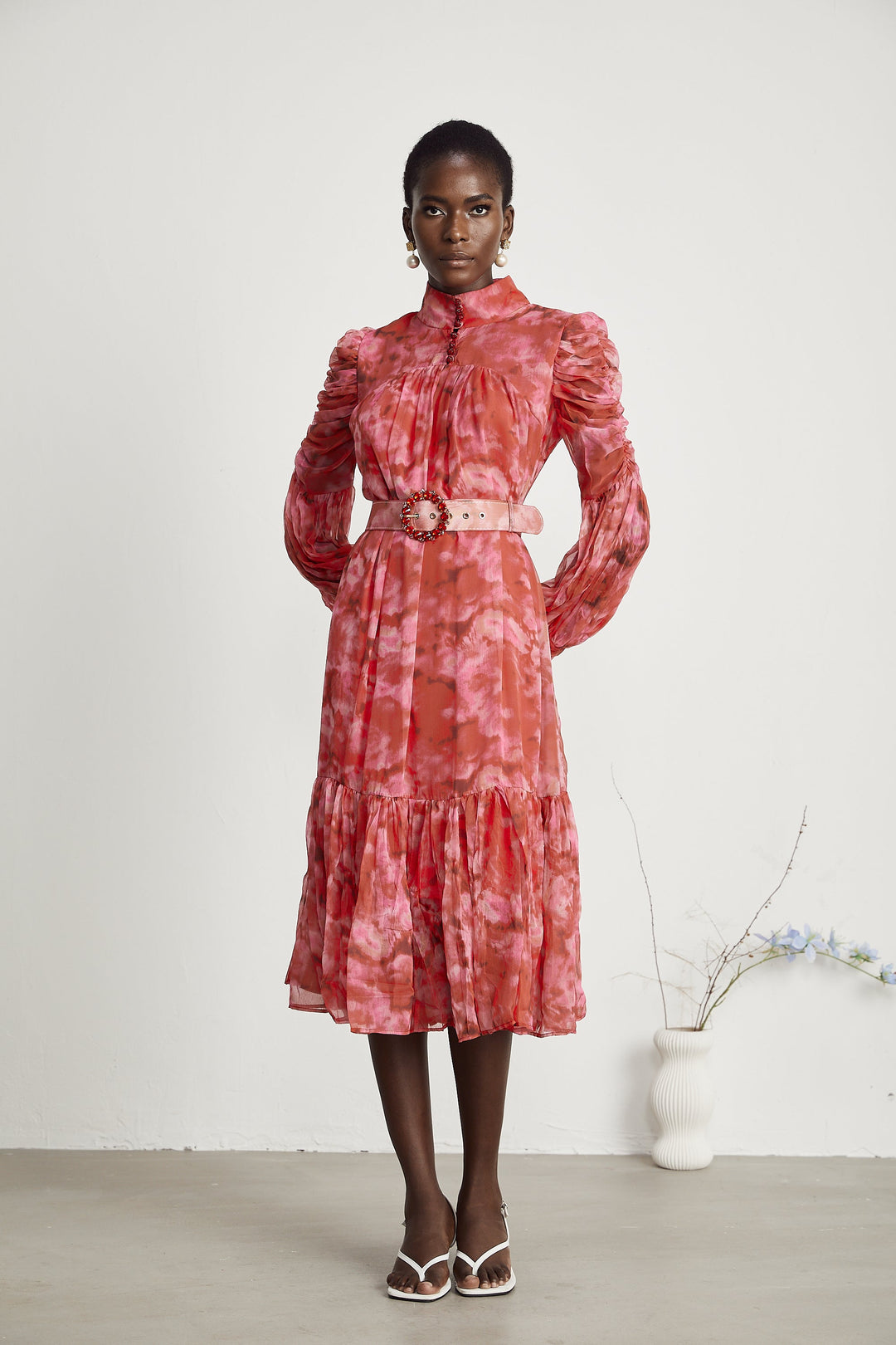 Levoire | Robe Midi Plissée Ornée De Papillon