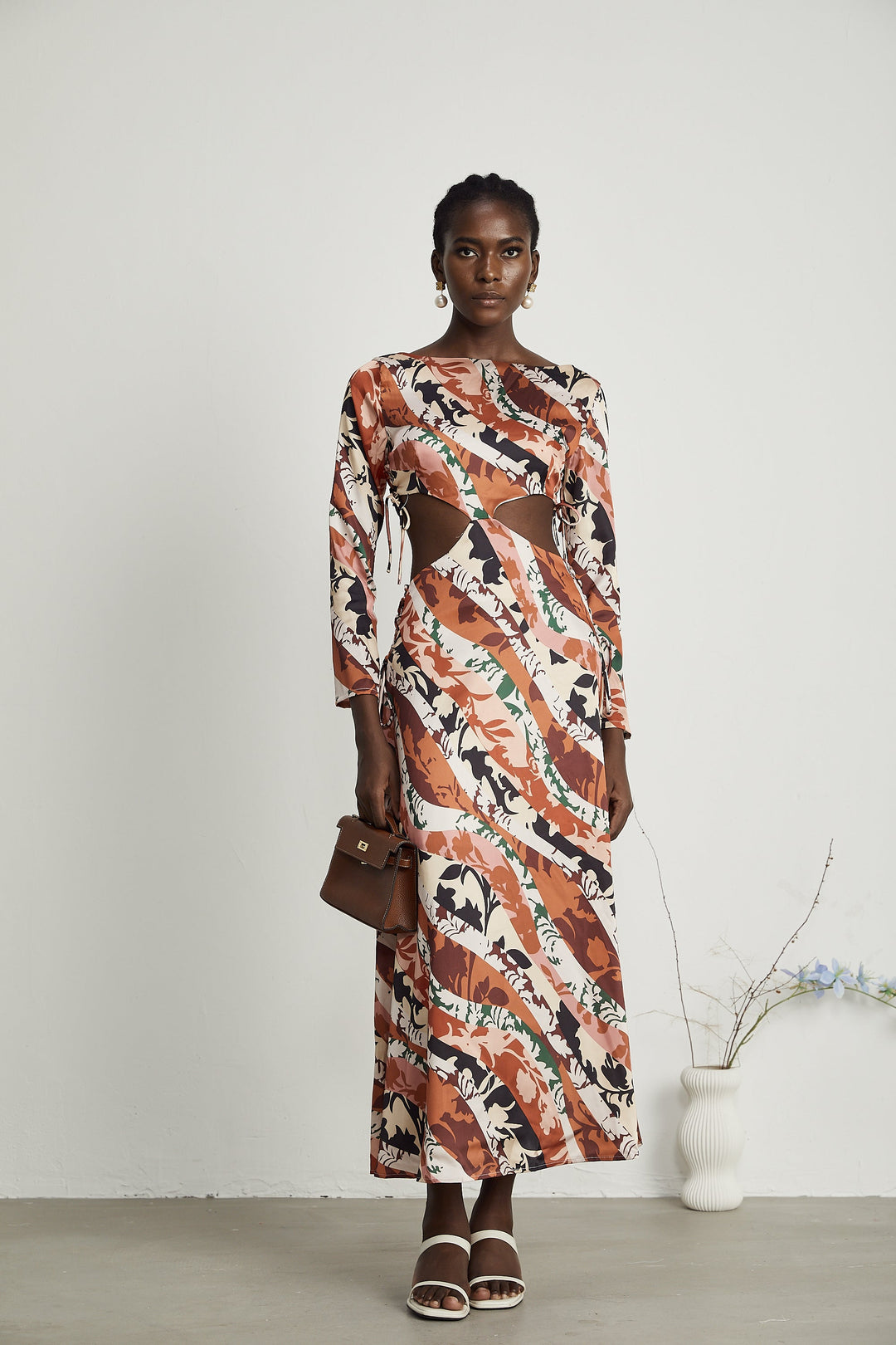 Levoire | Motif Imprimé Découpé Midi Robe