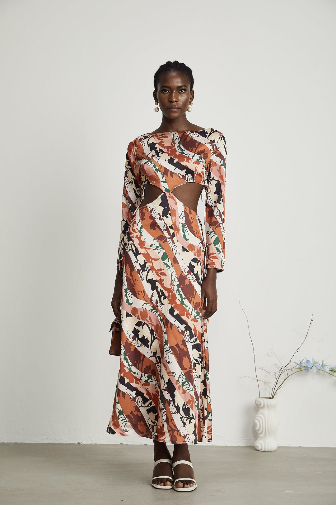 Levoire | Motif Imprimé Découpé Midi Robe