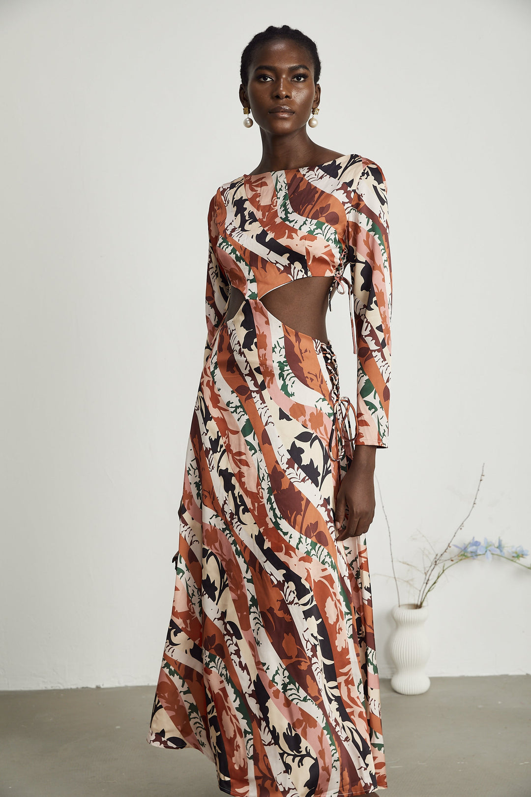 Levoire | Motif Imprimé Découpé Midi Robe