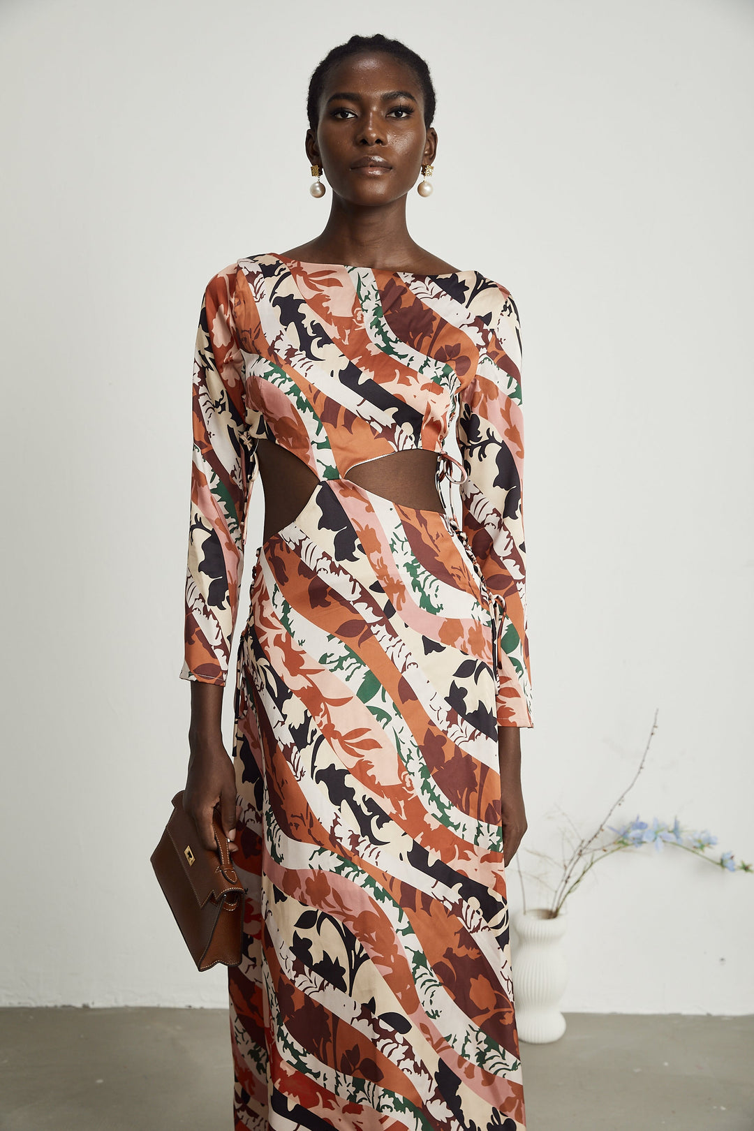 Levoire | Motif Imprimé Découpé Midi Robe