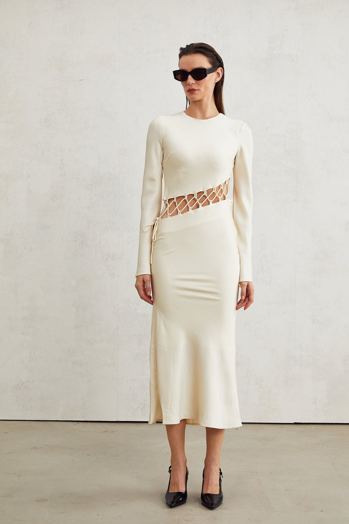 Levoire | Robe Midi Découpée Tissée