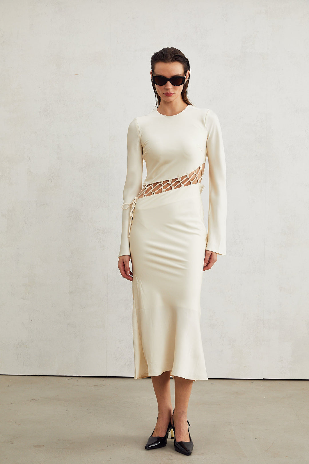 Levoire | Robe Midi Découpée Tissée