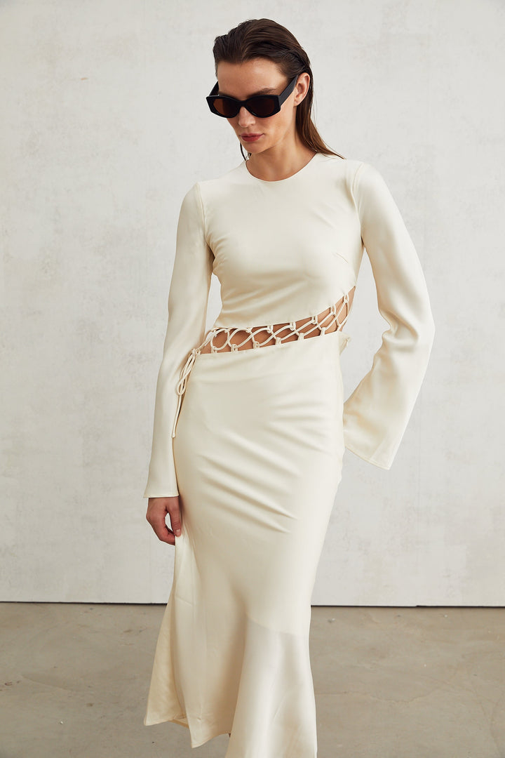 Levoire | Robe Midi Découpée Tissée