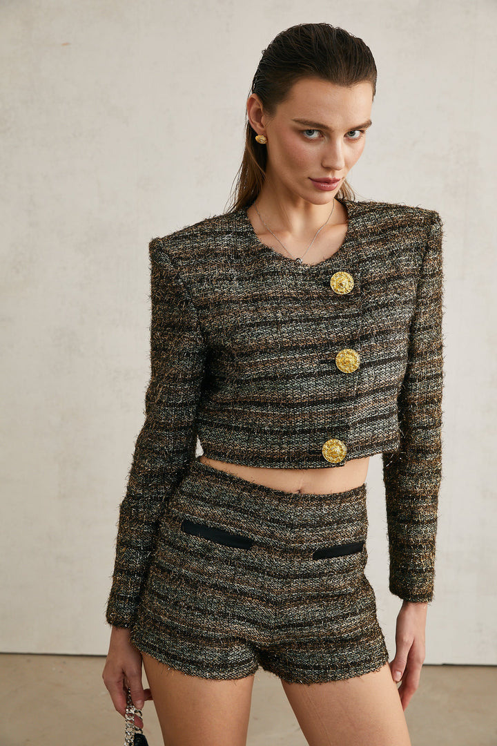 Levoire | Éloïse Fil Métallique Veste Crop