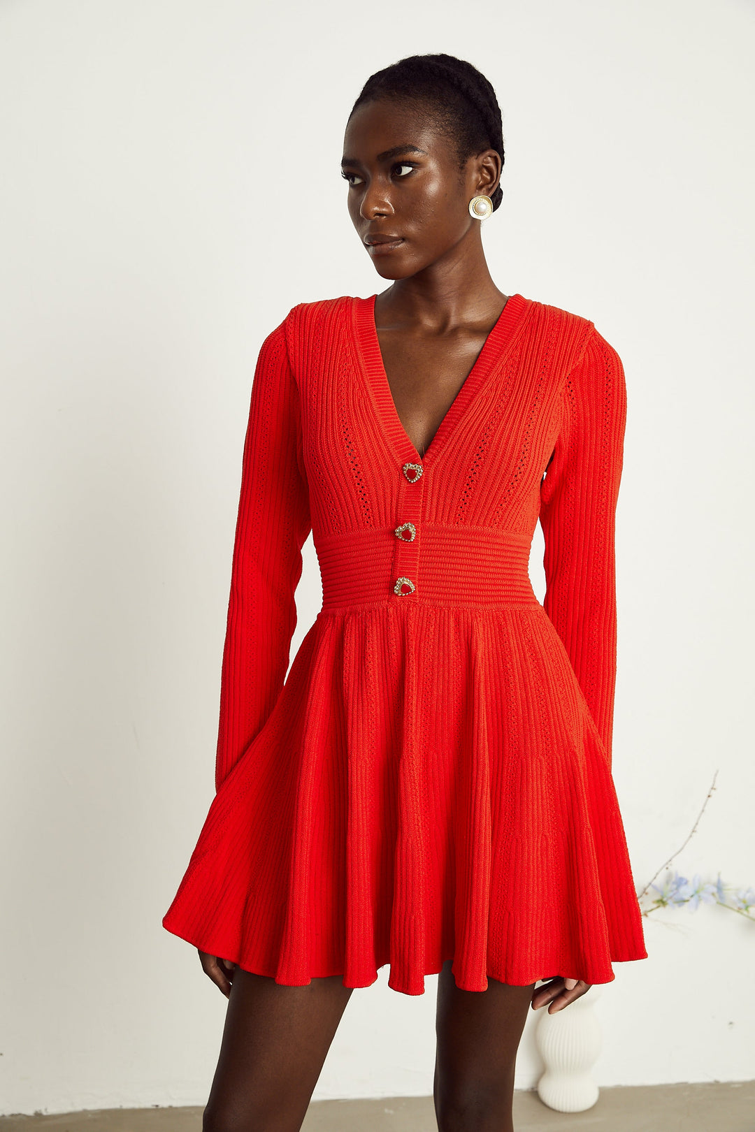 Levoire | Robe Mini À Col V Rouge