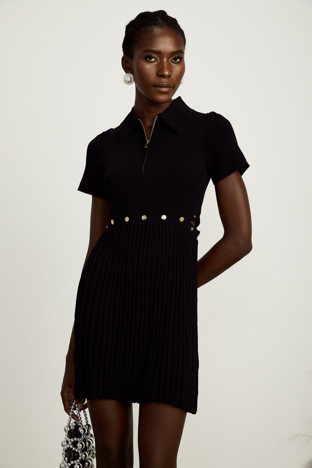 Levoire | Robe En Tricot Plissée Noire