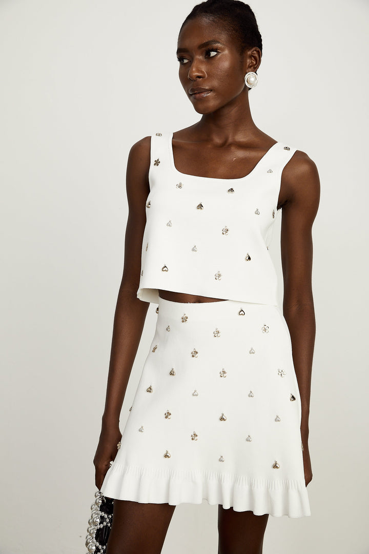 Levoire | Top En Tricot Orné & Jupe Ensemble Assorti