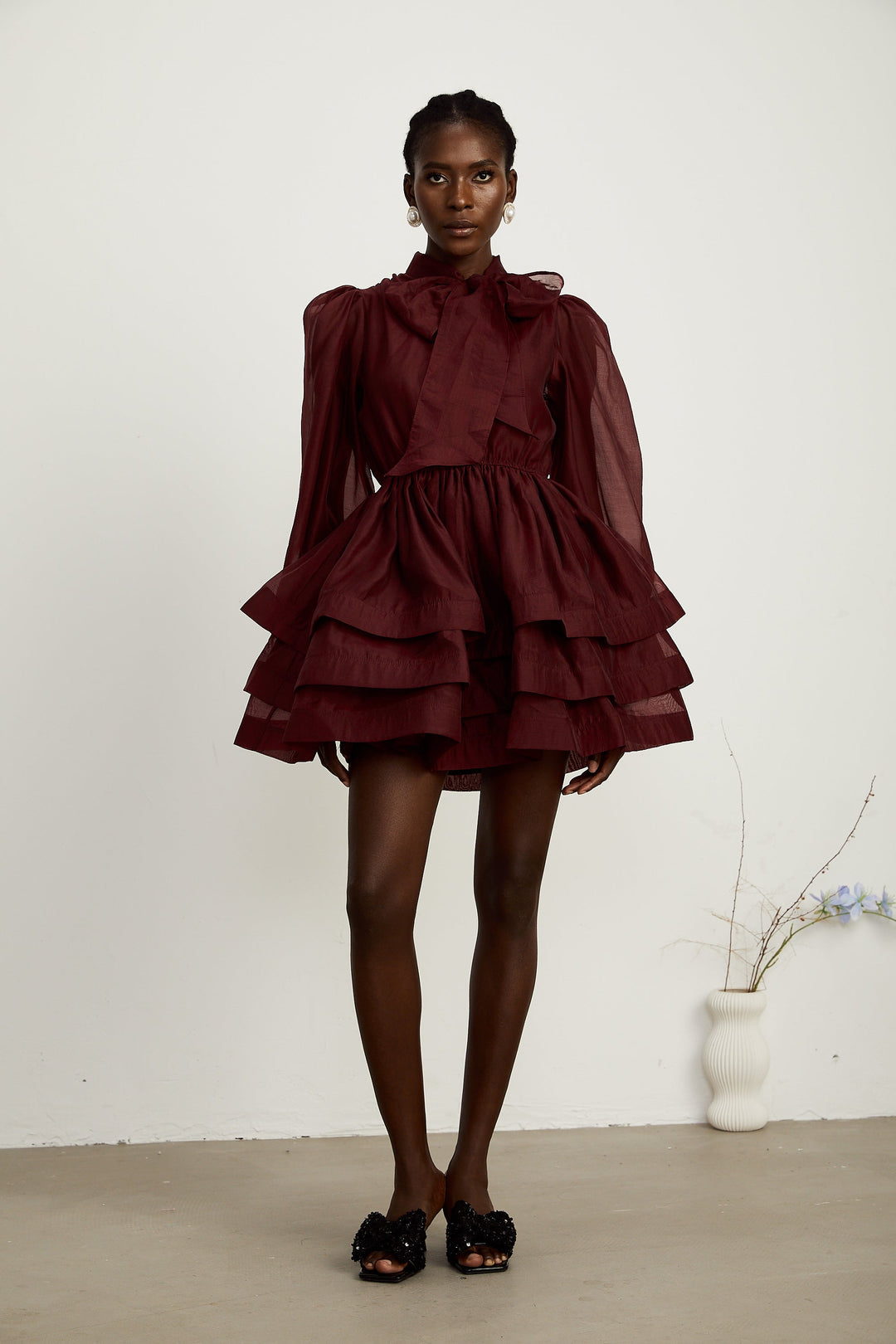 Levoire | Robe Mini Évasée Rayée Rouge