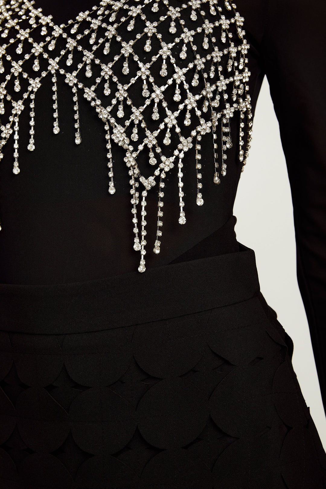Levoire | Conception Disque Jupe Maxi Franges Noir