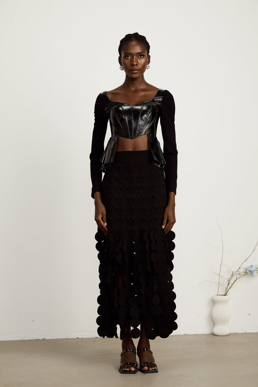 Levoire | Top En Cuir Synthétique À Panneaux Peplum