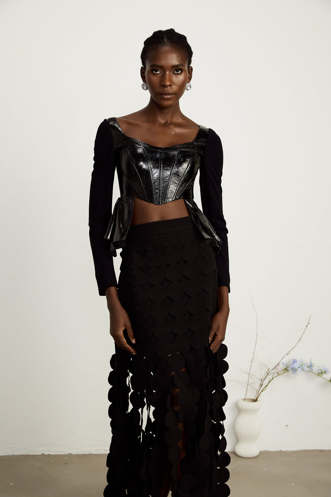Levoire | Top En Cuir Synthétique À Panneaux Peplum