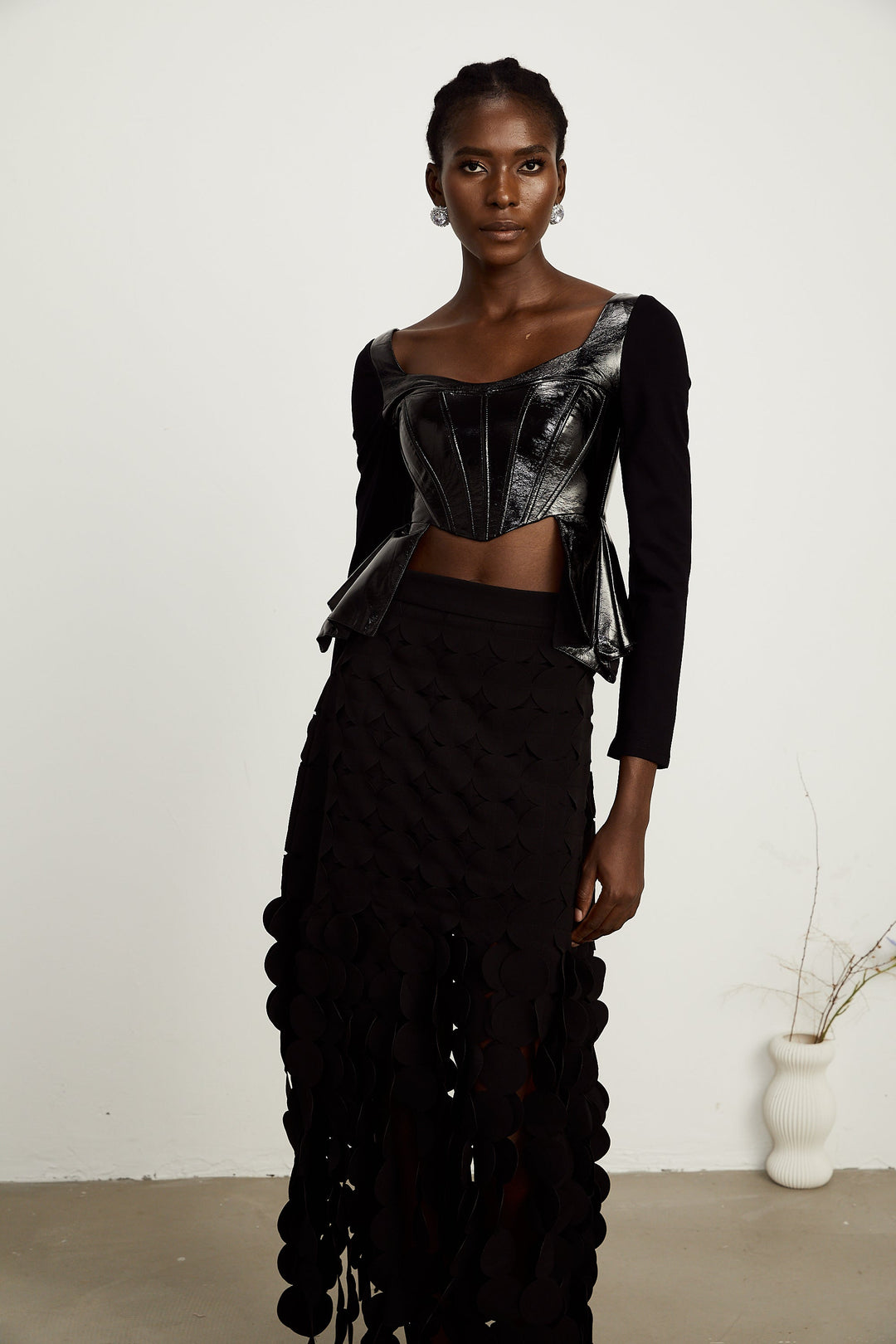 Levoire | Top En Cuir Synthétique À Panneaux Peplum