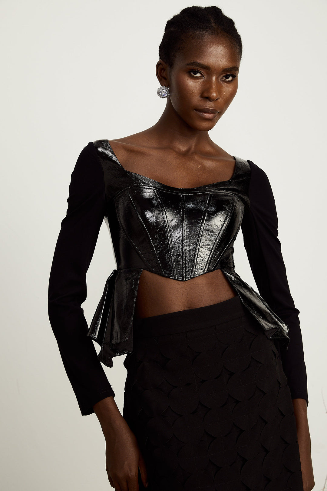 Levoire | Top En Cuir Synthétique À Panneaux Peplum