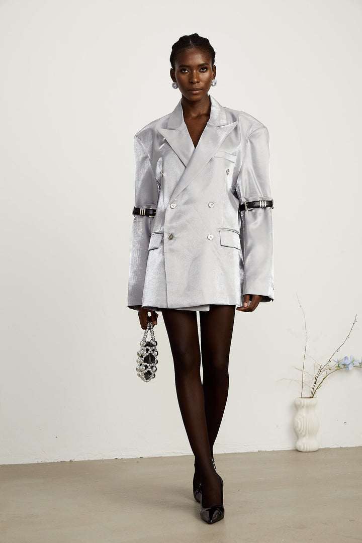 Levoire | Ceinture Grise Arm Métal Bleu Veste