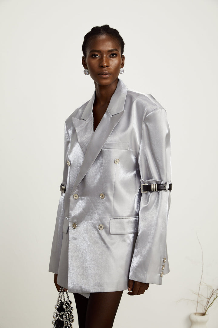 Levoire | Ceinture Grise Arm Métal Bleu Veste