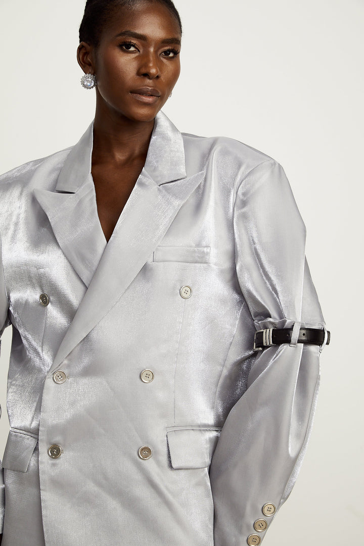 Levoire | Ceinture Grise Arm Métal Bleu Veste