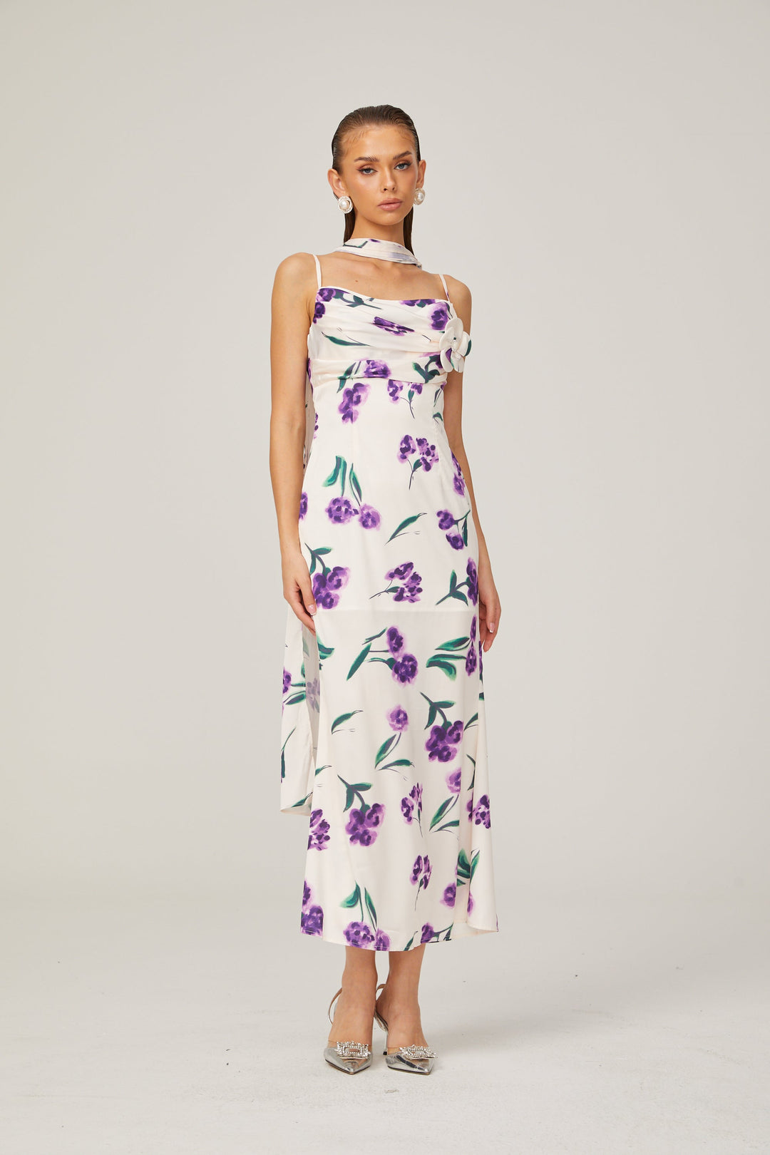 Levoire | Foulard Fleuri Design Midi Robe
