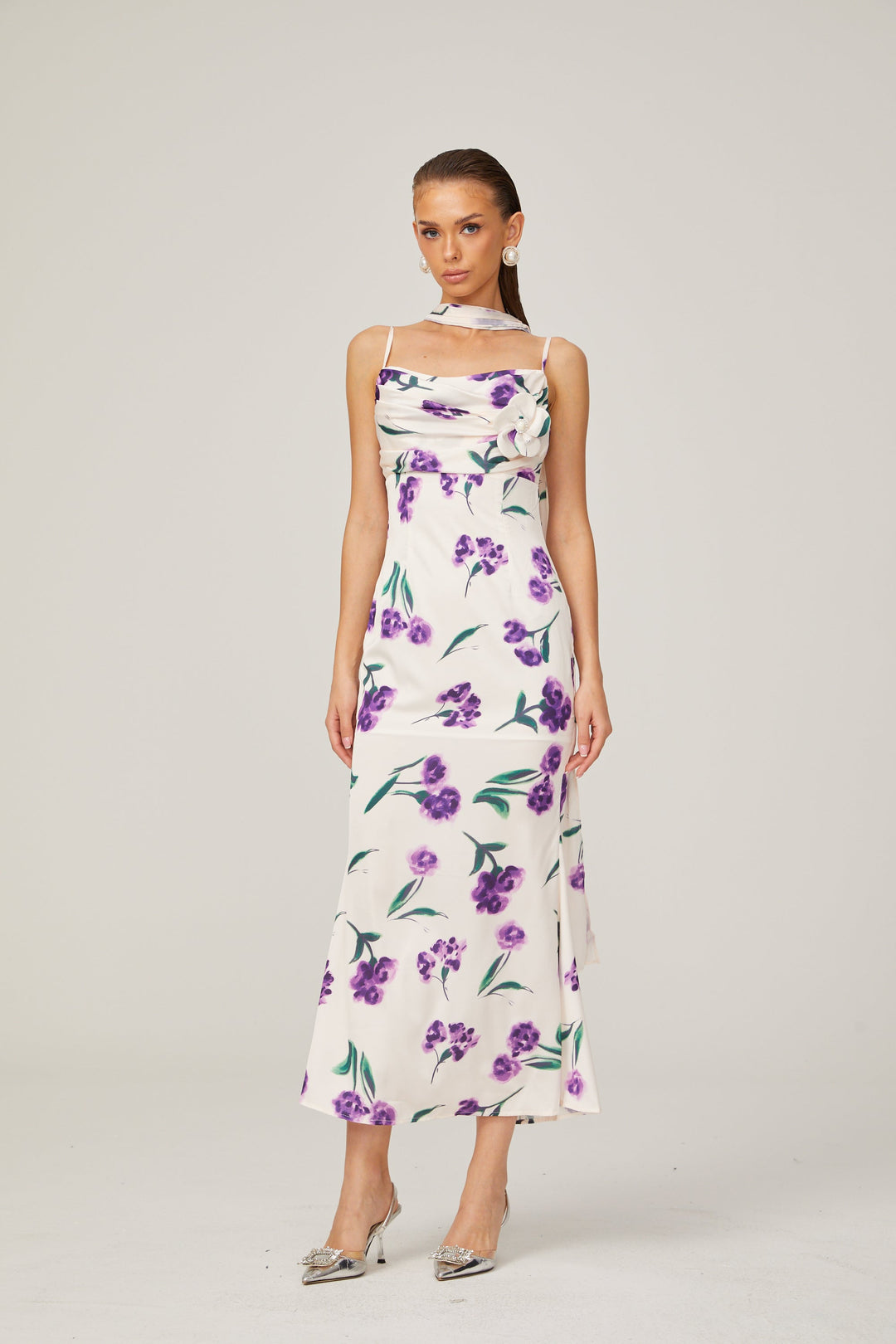 Levoire | Foulard Fleuri Design Midi Robe
