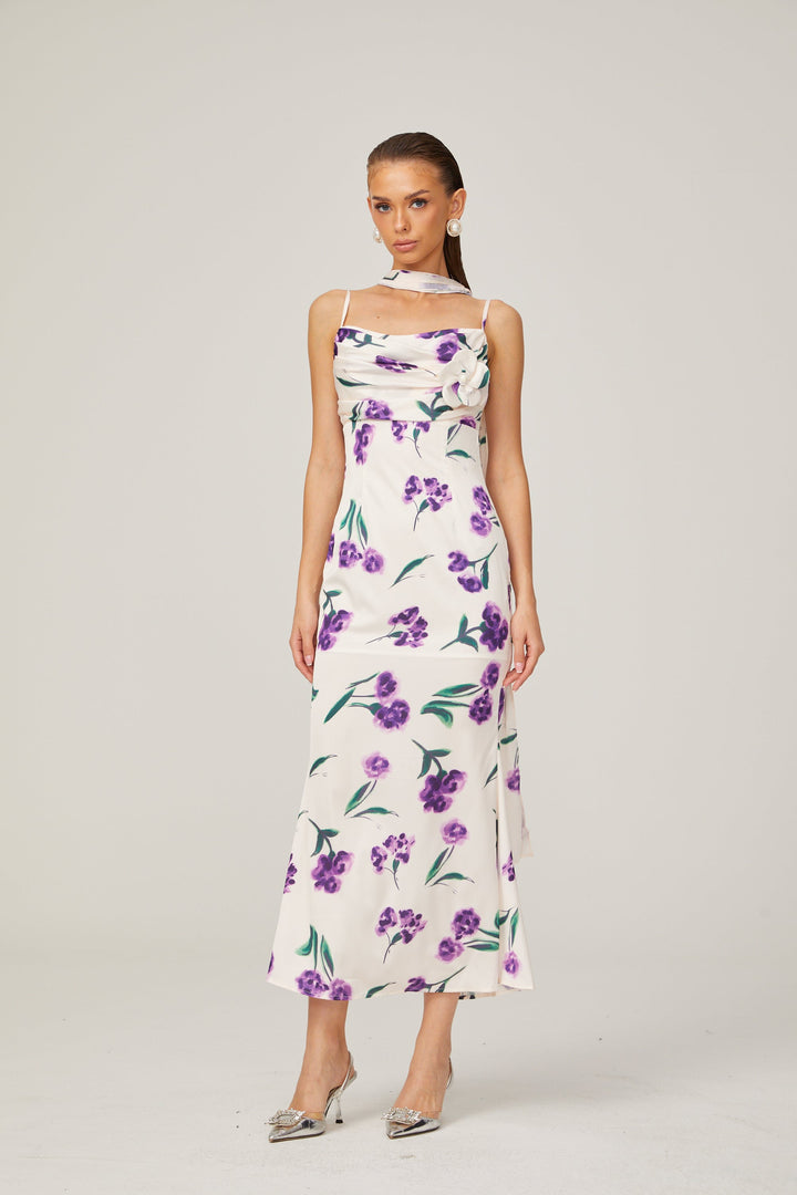 Levoire | Foulard Fleuri Design Midi Robe