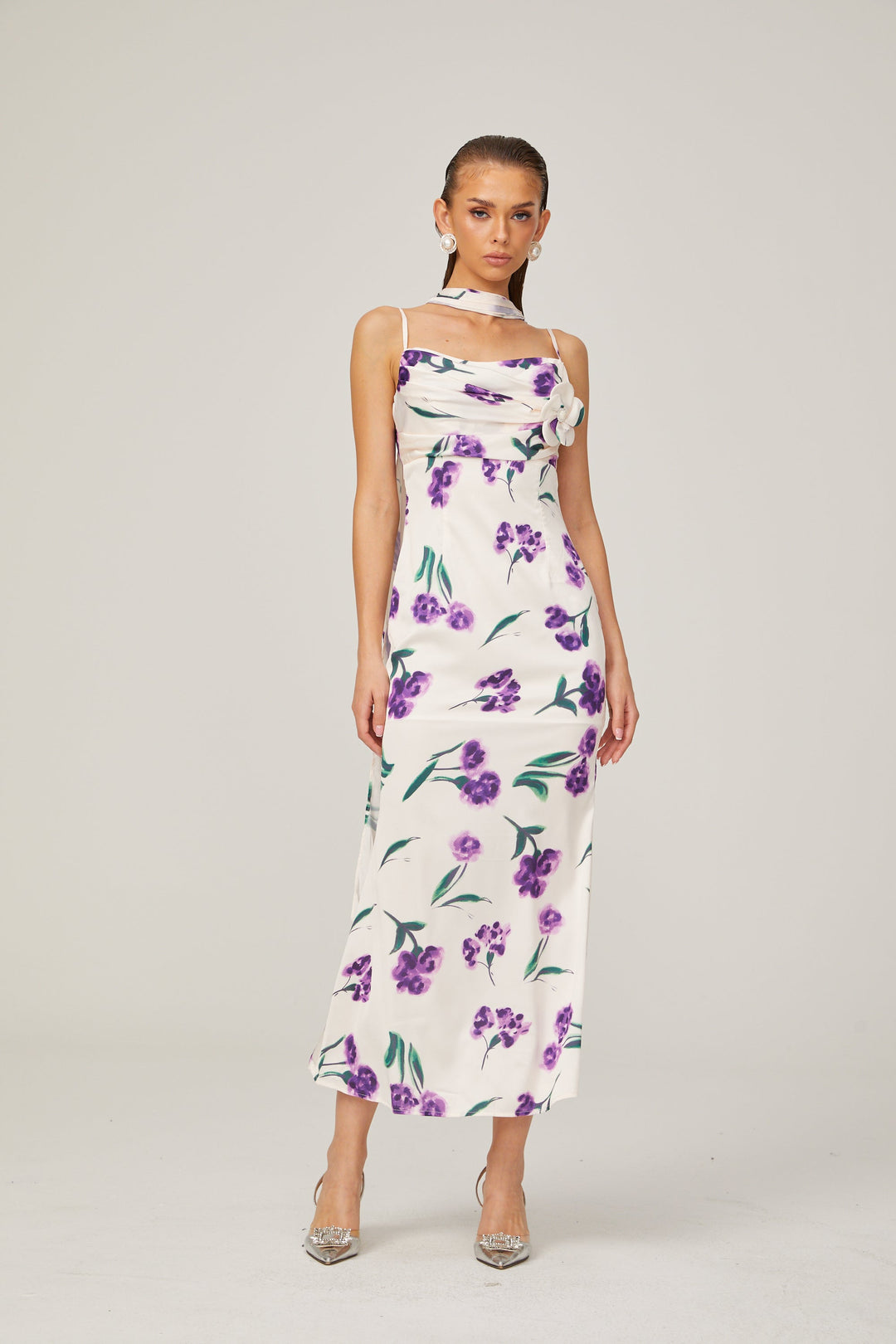 Levoire | Foulard Fleuri Design Midi Robe