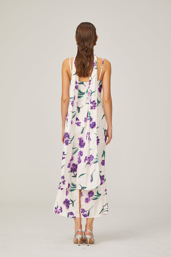 Levoire | Foulard Fleuri Design Midi Robe