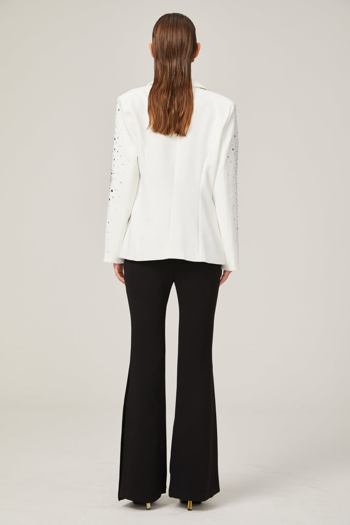 Levoire | Veste Bleue Avec Strass Blancs