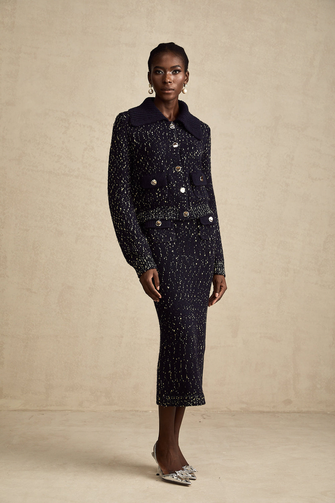 Levoire | Marine Gilet Au Crochet & Jupe Ensemble Assorti