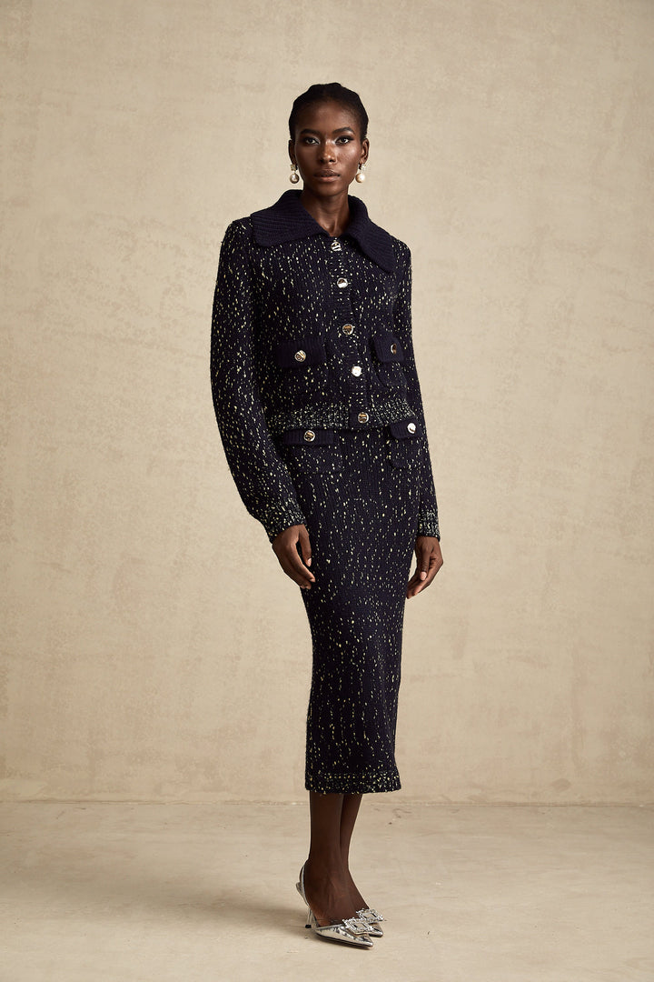 Levoire | Marine Gilet Au Crochet & Jupe Ensemble Assorti