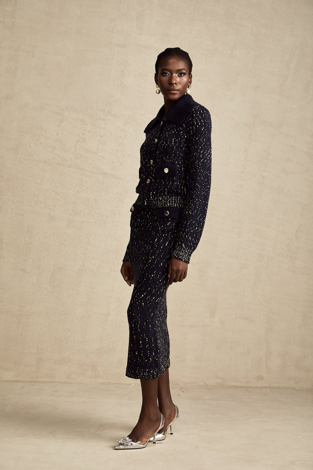 Levoire | Marine Gilet Au Crochet & Jupe Ensemble Assorti