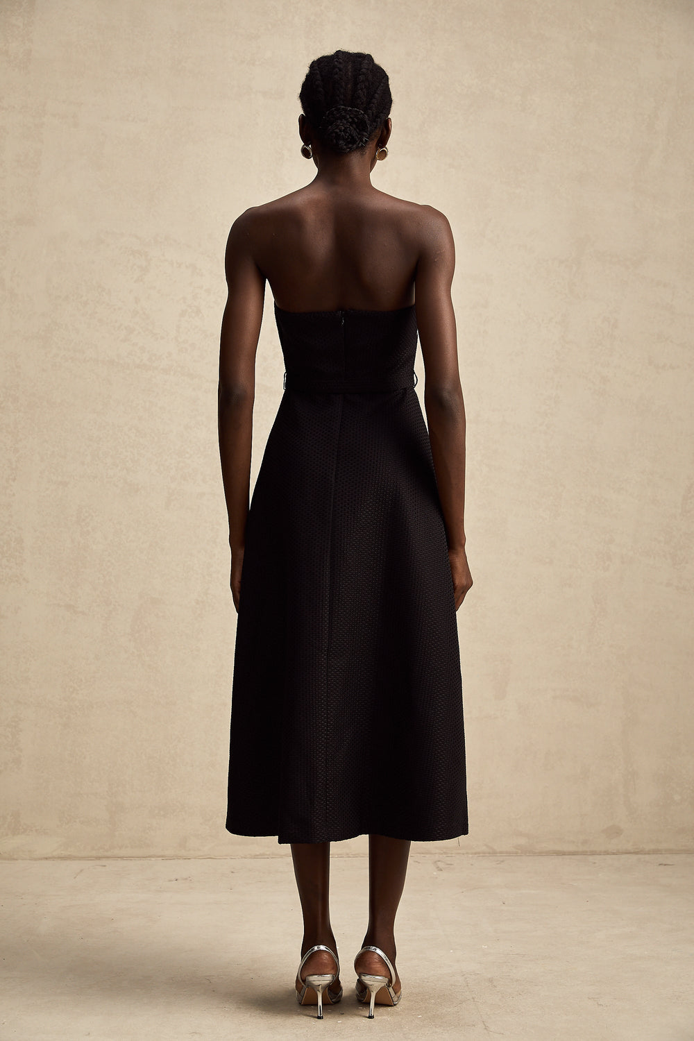 Levoire | Robe Midi Décorée De Couleur Contrastante