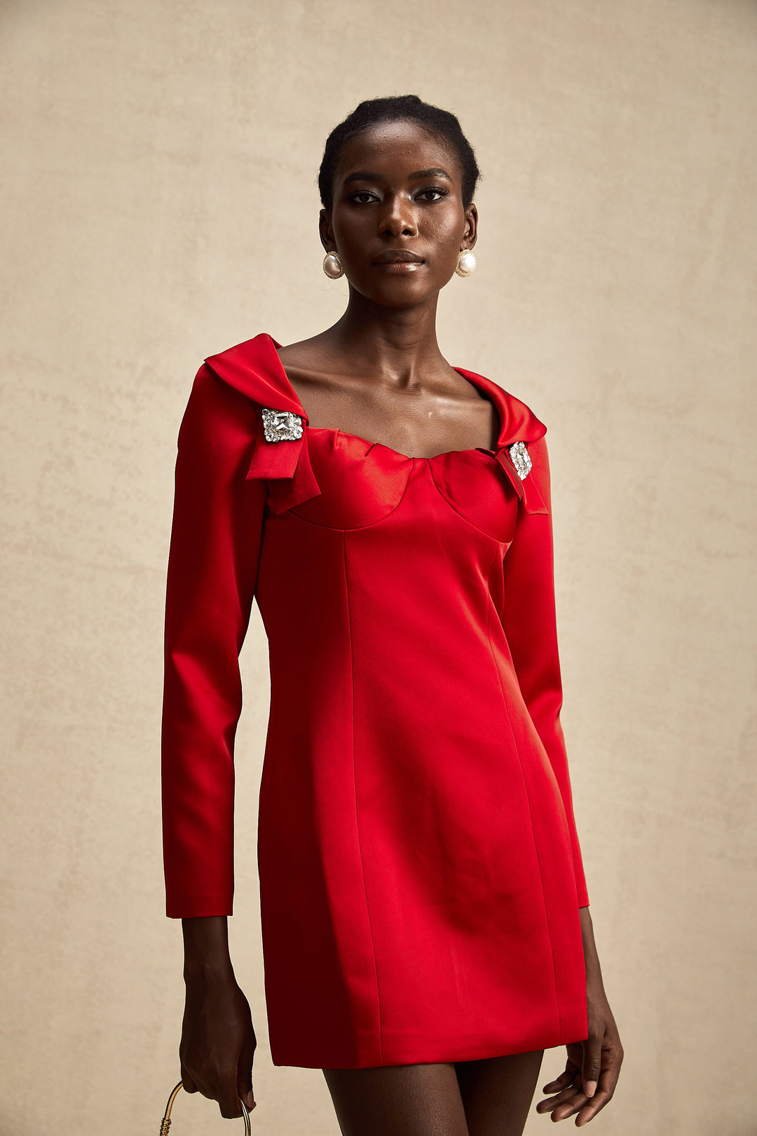 Levoire | Robe Mini Satin Style Croix Rouge