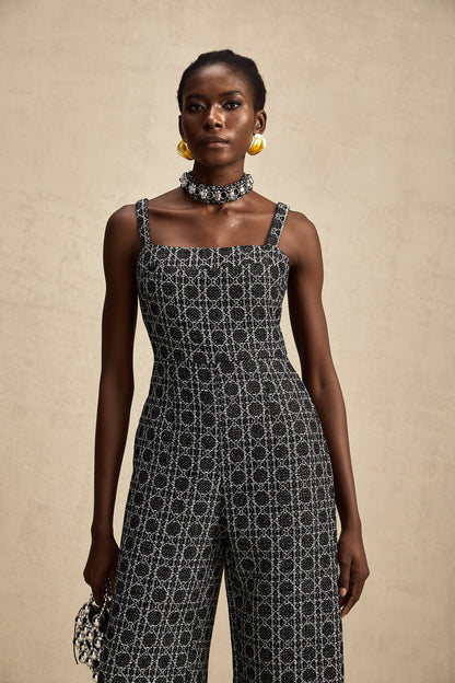 Levoire | Combinaison En Tweed À Motif De Diamant Noir