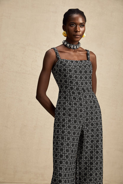 Levoire | Combinaison En Tweed À Motif De Diamant Noir