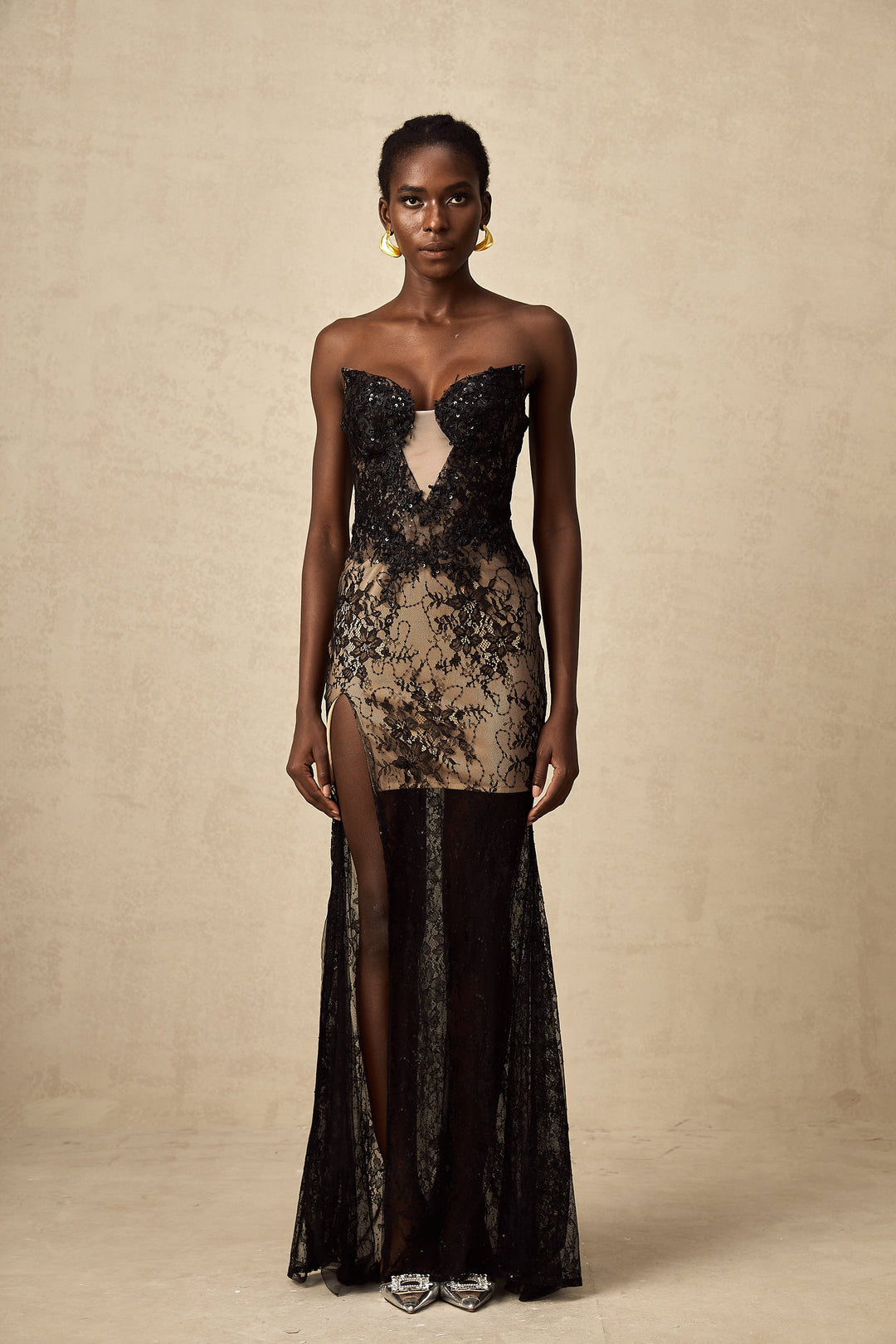 Levoire | Robe Maxi En Corset À Fleurs Brodées