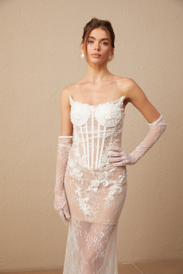 Levoire | Robe Maxi En Tulle Brodée De Fleurs