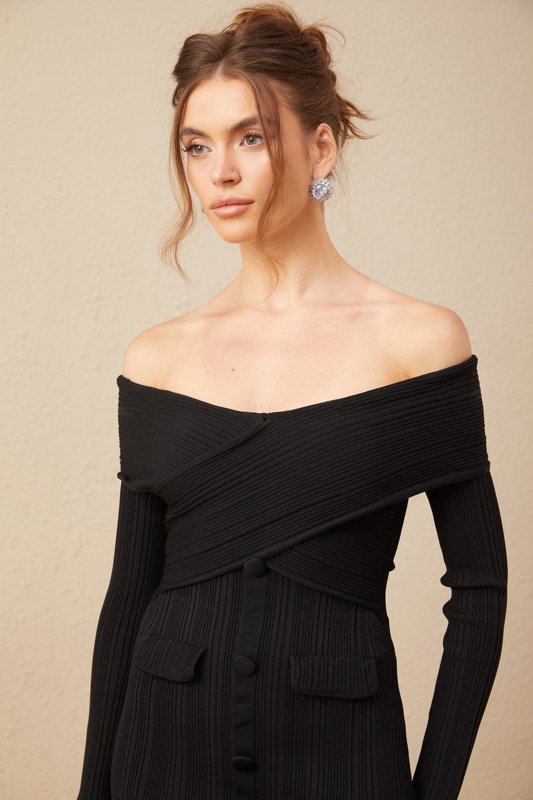 Levoire | Mini Robe En Rib À Épaules Dénudées