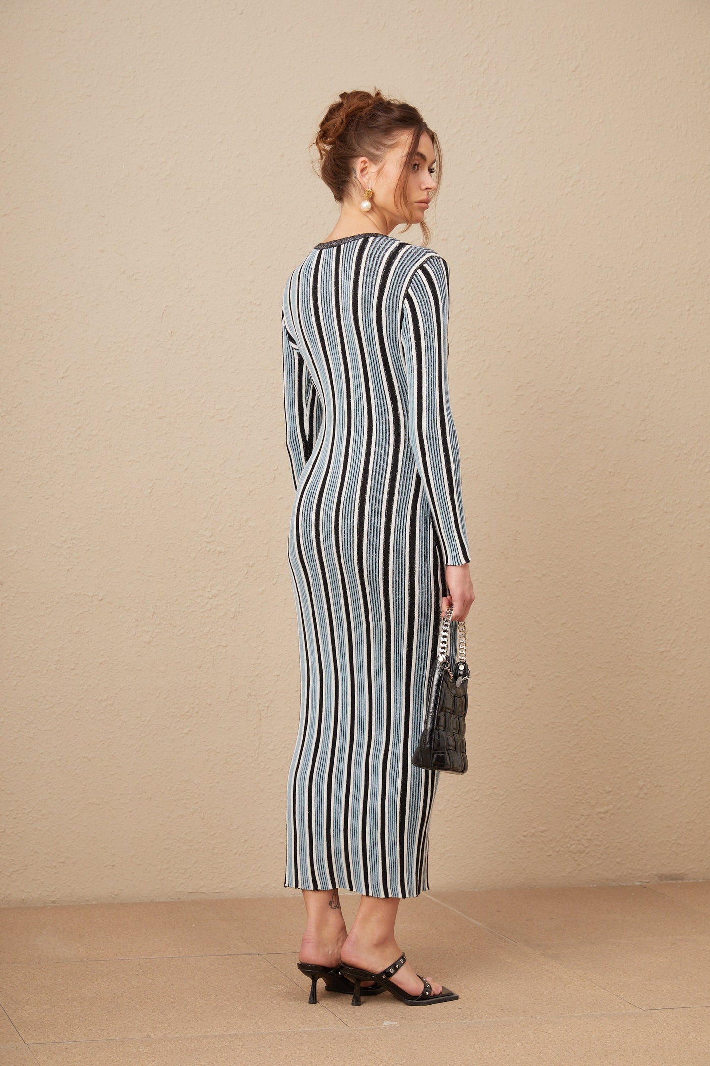 Levoire | Robe Maxi En Tricot À Rayures Verticales