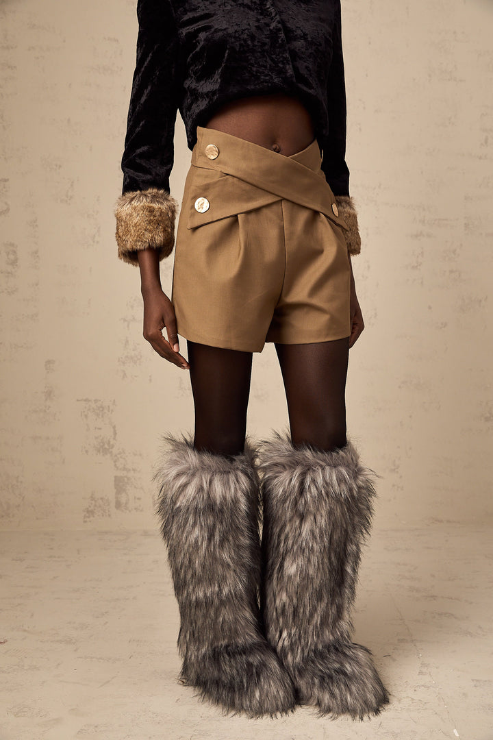 Levoire | Shorts Design Croisé Khaki