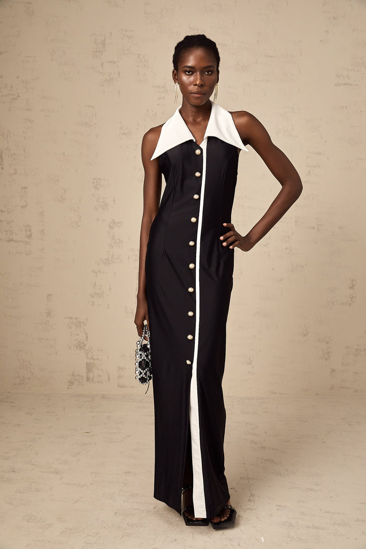 Levoire | Robe Maxi Ajustée À Blocs De Couleurs