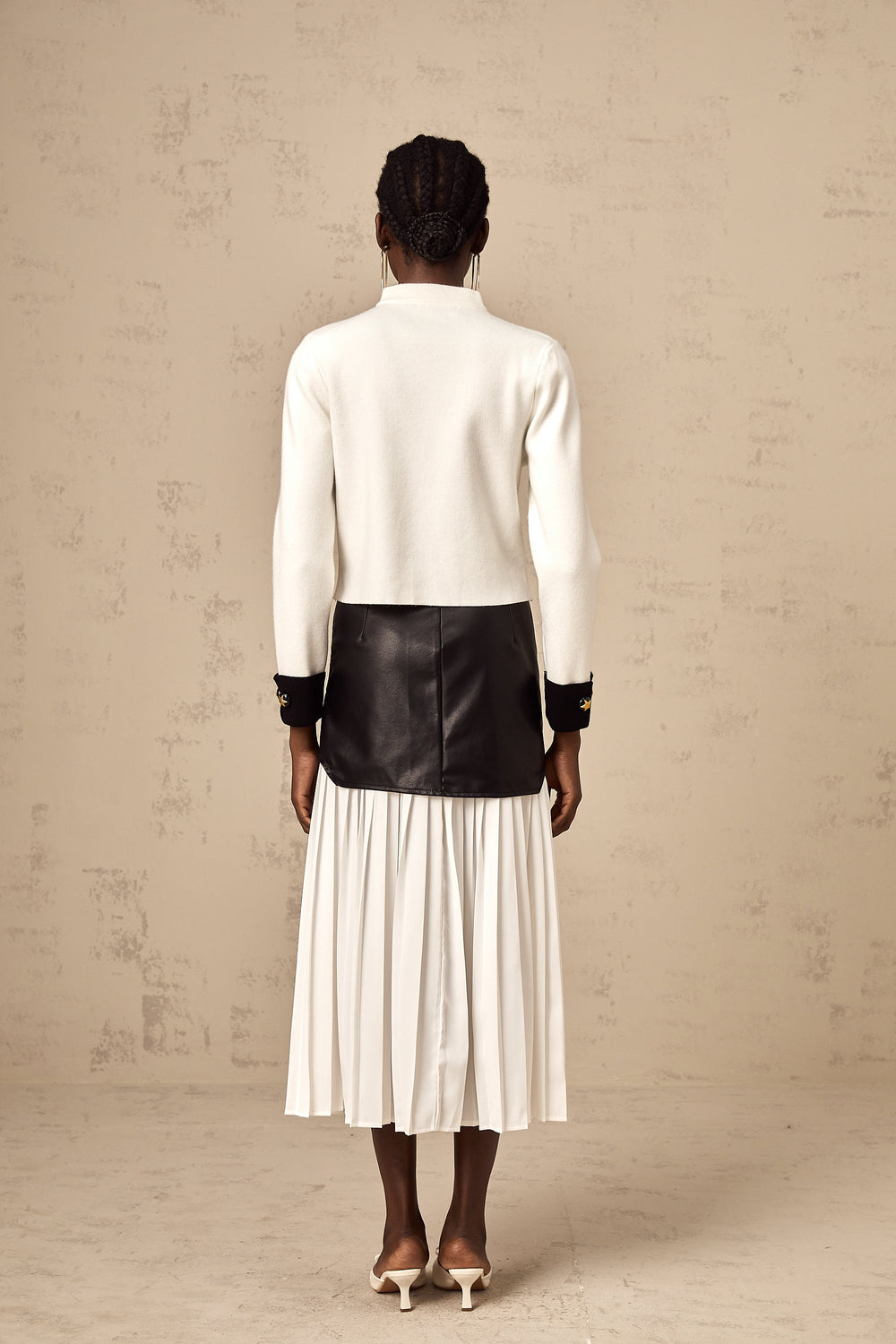 Levoire | Veste En Tricot Couleur Contrastante Blanche
