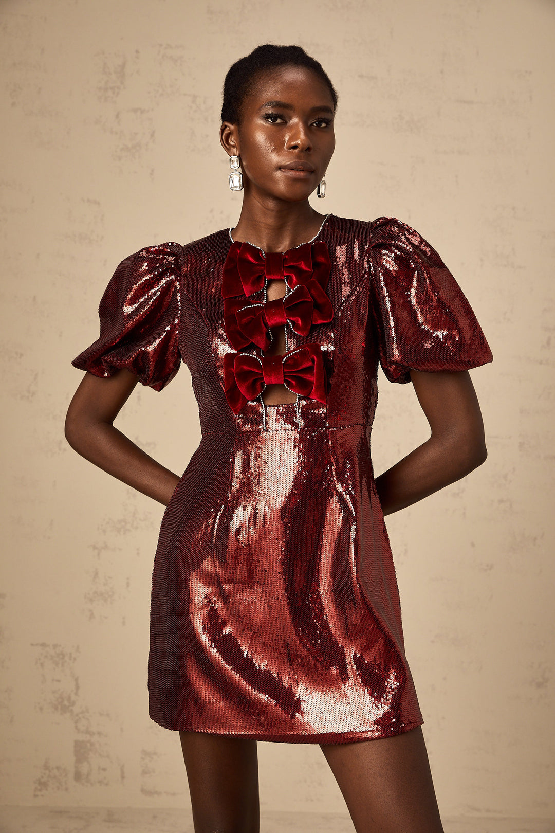 Levoire | Ruban À Nœud Rouge Paillettes Mini Robe