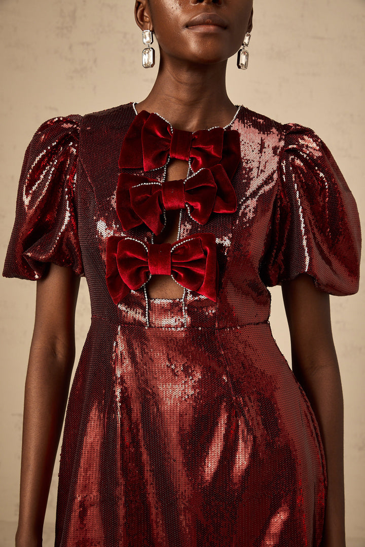 Levoire | Ruban À Nœud Rouge Paillettes Mini Robe