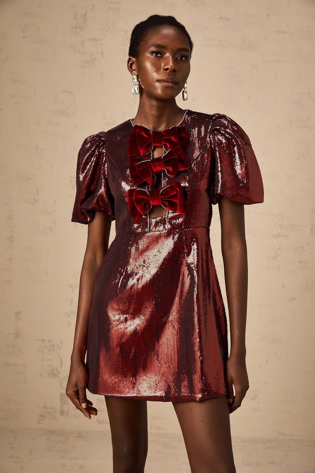 Levoire | Ruban À Nœud Rouge Paillettes Mini Robe