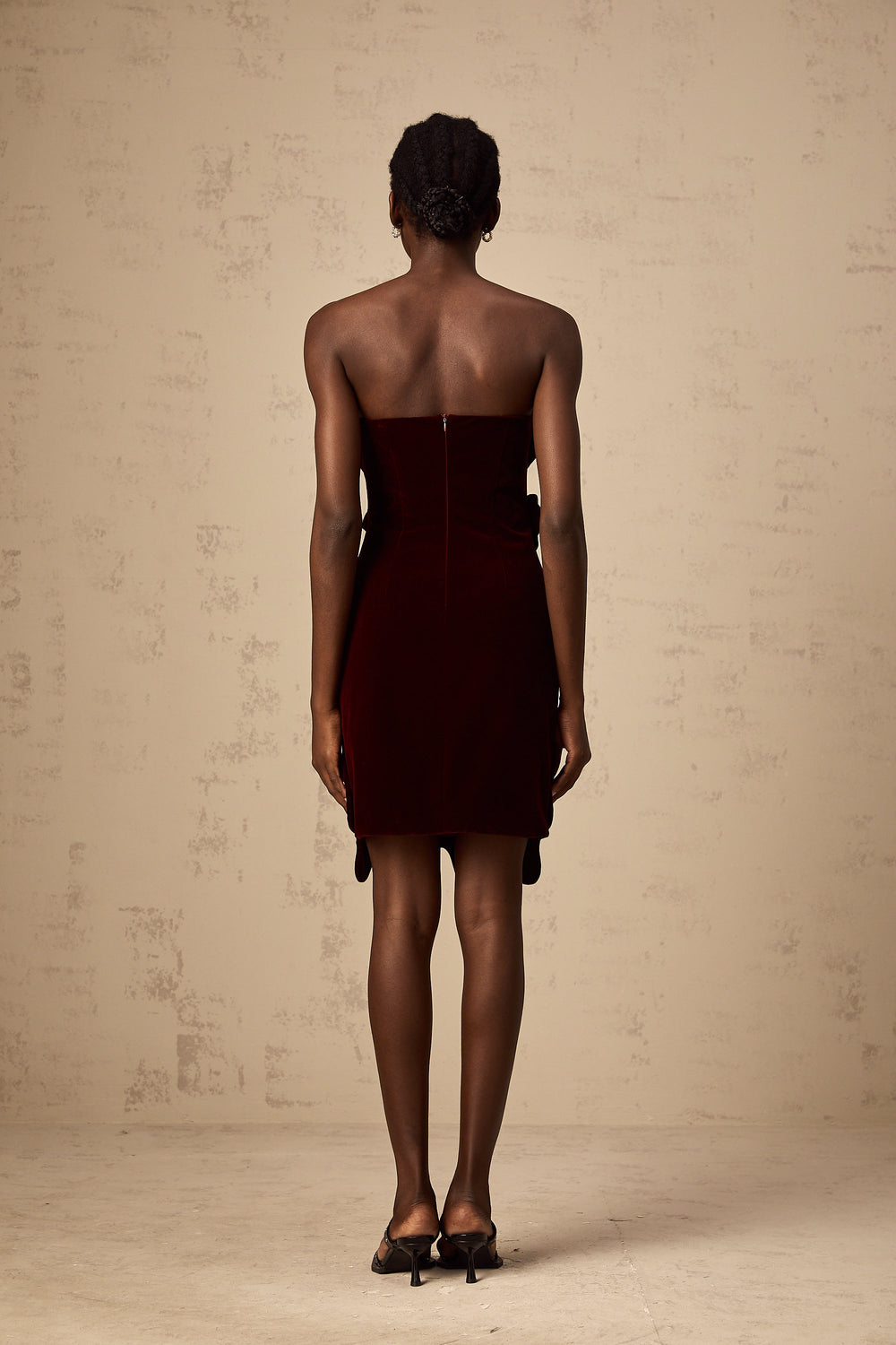 Levoire | Application De Fleur Rouge En Velours Robe Mini