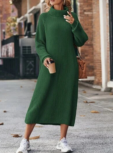 Levoire | Robe En Tricot Décontractée Pour L'Hiver Vert